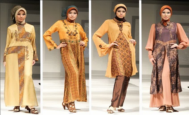 Model Busana muslimah  Batik Kombinasi UntÏ…k Wanita Modern Terbaru